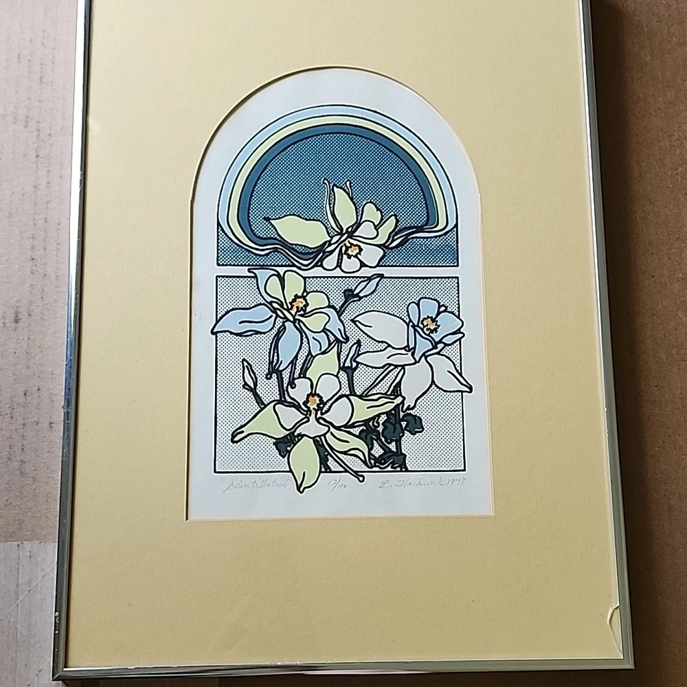 VINTAGE E. HARDWICK 1978 "SCINTILLATION" SIGNED # & FRAMED  PRINT 13.5" x 18.5" - Picture 3 of 12